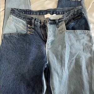 Super Rare vintage Western Ethics two toned bareback jeans.